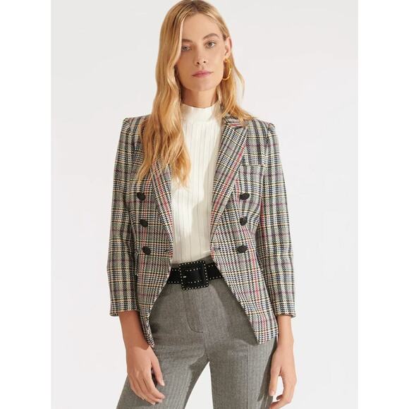 Veronica Beard Empire dickey Houndstooth Blazer Jacket size 10